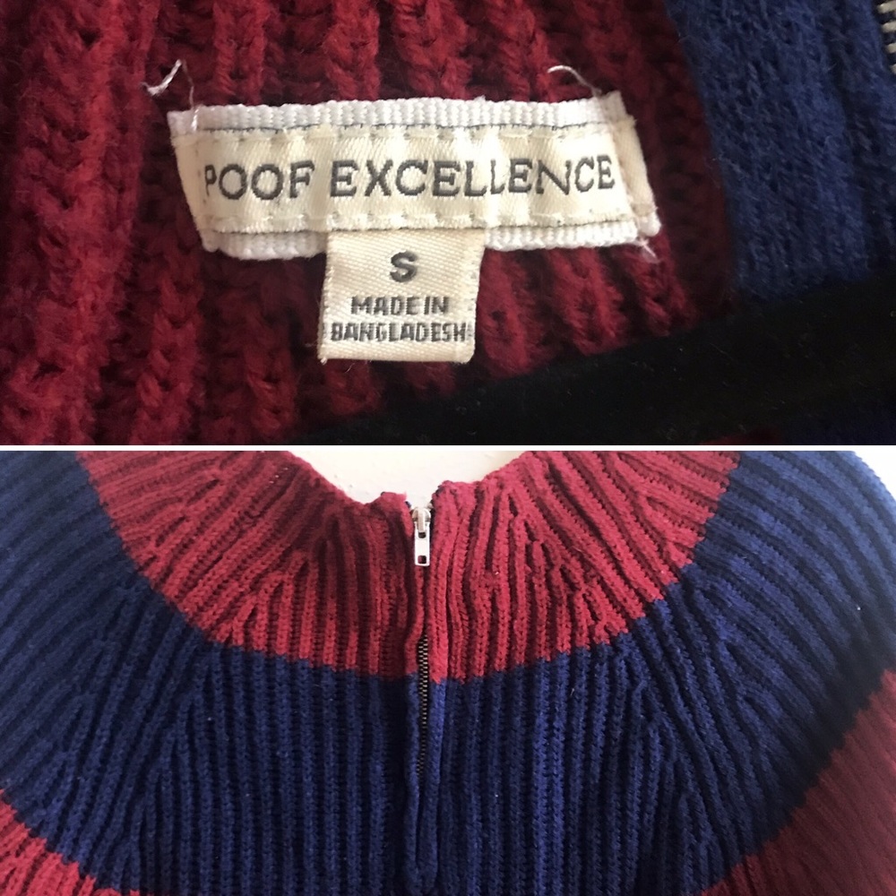 Maroon/Navy Striped Sweater 🎎 - Picture 3 of 4